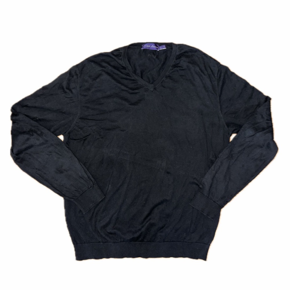Ralph Lauren Purple Label V-Neck Cotton Sweater